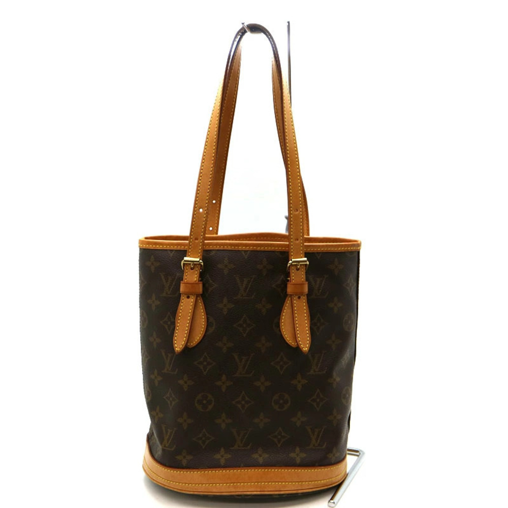 Louis Vuitton Monogram Bucket Brown Shoulder Bag Canvas